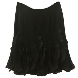 Black Silk Dressy Skirt with Ruffles